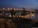 Bild - Kennedybrücke Baustelle und Brücke bei Nacht