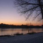 Beuel Blick übern Rhein am Abend