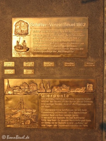 Tafel Gierponte & Schiffer-Verein Beuel 1862