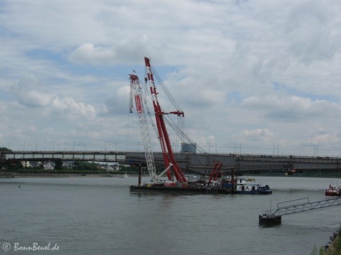 Schwimmkräne an der Kennedybrücke - 22.06.09