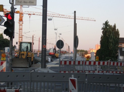 Beuel Kennedybrücke Nordseite Richtung Bonn noch gesperrt - 24.08.09