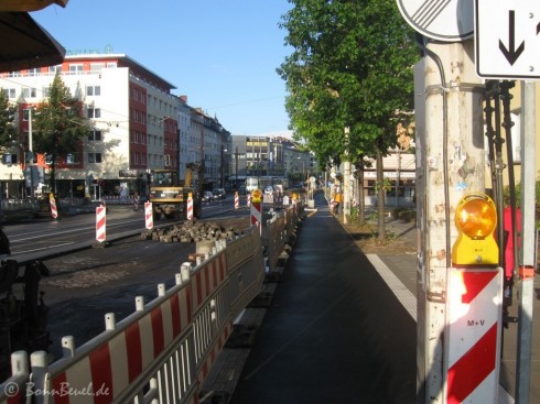 Kennedybrücke Radweg in Bonn Richtung Zentrum