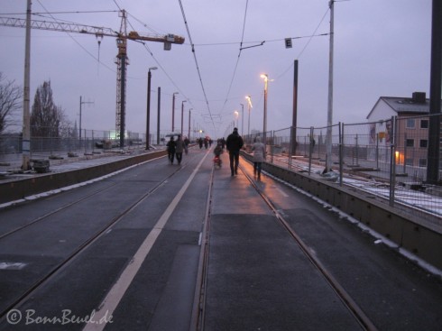 Kennedybrücke auf dem Weg von Beuel nach Bonn - 1.1.10